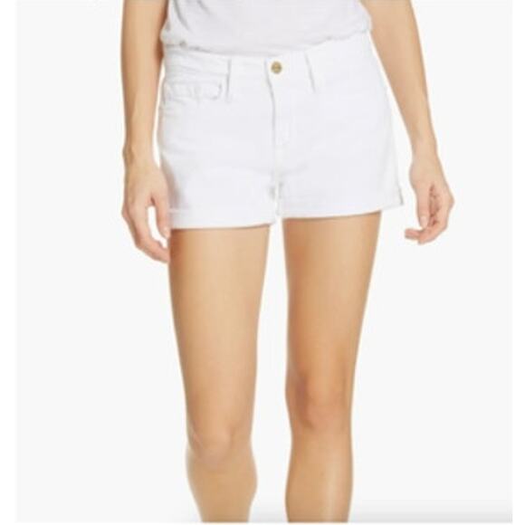 FRAME Pants - FRAME Le Cutoff White Denim Shorts Size: 30